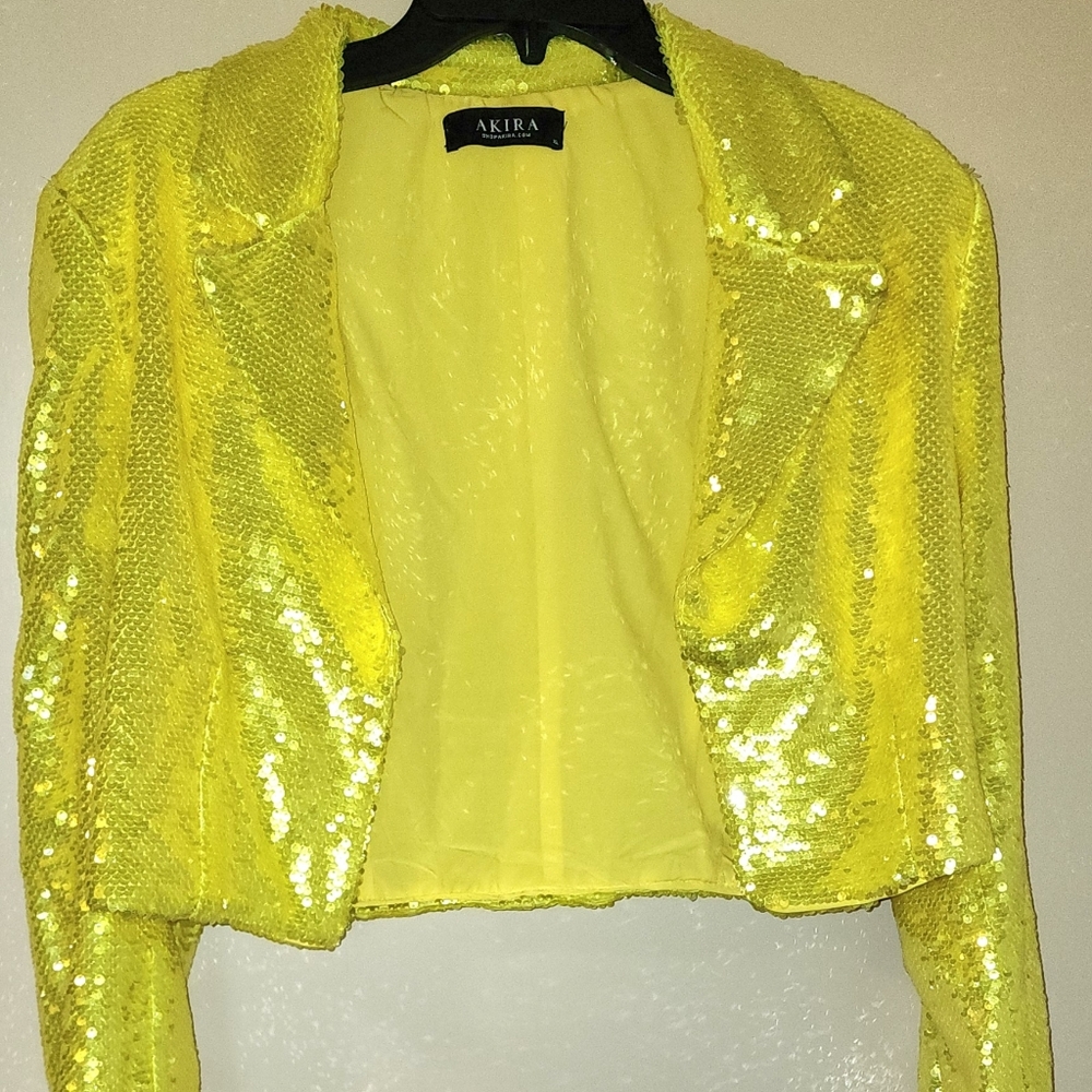 ALL UP IN MY MIND SEQUIN CROP BLAZER - XL
